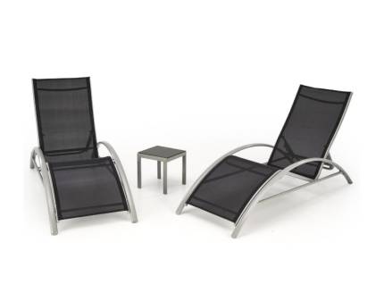 Set 2 sezlonguri + masuta pentru gradina EMBOLO