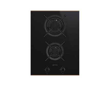 Plita incorporabila vitroceramica pe gaz Smeg Dolce Stil Novo PV632CNR, 40 cm, finisaje cupru