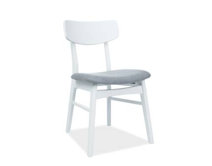 Set 4 scaune tapitate CD-62 design clasic, material textil grey 47x42xH76cm cadru si picioare din lemn albe