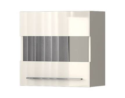 Corp suspendat cu 1 usa cu sticla PIANO BEIGE 60x57x29cm bej lucios - sticla, manere crom