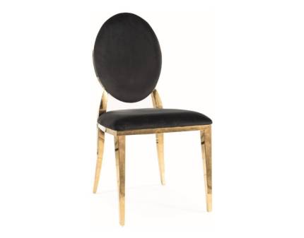 Scaun tapitat KING VELVET luxury, catifea black 47x58xH95cm, picioare aurii