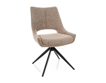 Scaun tapitat FINO I rotativ, functie de inclinare a spatarului, material textil cappuccino 56x60xH87cm, picioare negre 