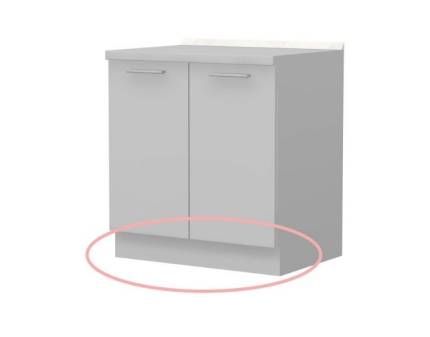 Plinta frontala pentru baza cu aspect de inox S182