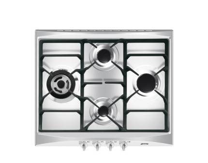 Plita incorporabila pe gaz Smeg Selezione Aesthetic SR264XGH2, 60 cm, inox 