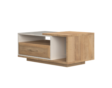 Masuta cu 1 sertar pentru depozitare GALA 117x60x47cm bej lucios/ nuc Pacific