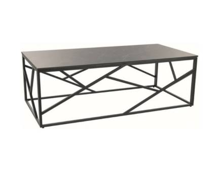 Masuta ESCADA A III din ceramica cu efect de marmura gri, metal negru 120x60xH40cm