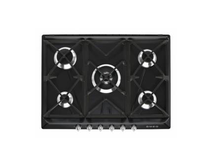 Plita incorporabila pe gaz Smeg Victoria SR975NGH, negru, 70 cm, Wok, fonta