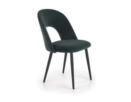 Scaun tapitat K384 catifea green 54x57xH84cm, picioare negre