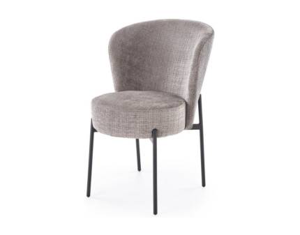 Scaun tapitat K590 material textil-plusat grey 55x66xH80cm, picioare negre