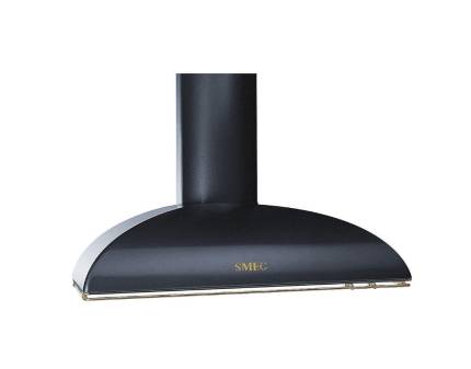 Hota semineu Smeg Colonial KS89AOE, 90 cm, antracit cu estetica alama