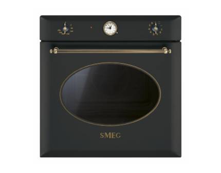 Cuptor incorporabil electric Smeg Colonial SF855AO, 60 cm, antracit, retro, Vapor Clean