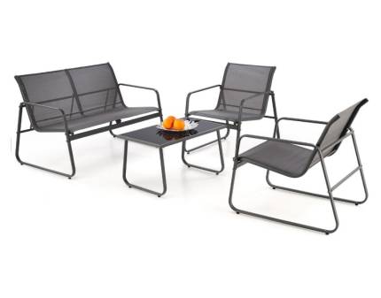 Set banca + 2 fotolii + masuta pentru gradina CONOR