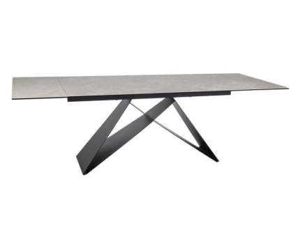 Masa extensibila WESTIN CERAMIC DIAMOND din ceramica italiana Diamond Cream, metal negru 160-240x90xH77cm