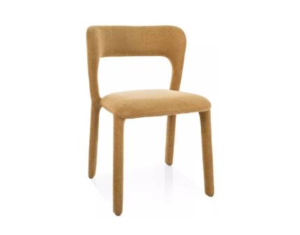 Scaun tapitat VICO WIND design minimalist, integral tapitat material textil olive/curry 49x56xH77cm