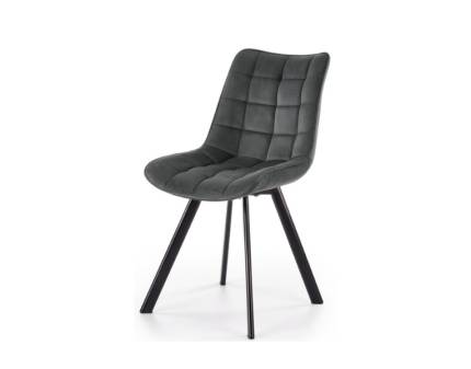 Set 6 scaune tapitate K332 catifea grey 46x61xH84cm, picioare negre