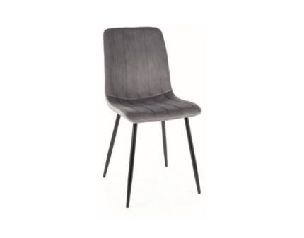 Scaun tapitat ALAN VELVET catifea grey 45x52xH91cm, picioare negre