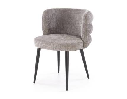 Scaun tapitat K575 material textil-plusat grey 62x64xH79cm, picioare negre  