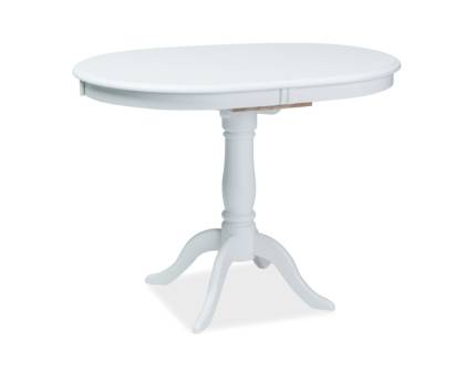 Masa extensibila DELLO din MDF alb, lemn masiv alb 100-129x70xH75cm 