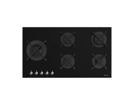 Plita incorporabila vitroceramica pe gaz Smeg PV395LN, 90 cm, negru