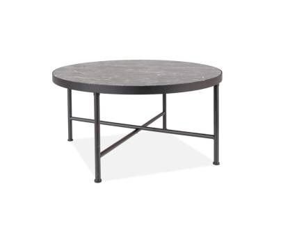 Masuta AMULET din MDF si furnir cu efect de marmura neagra, metal negru mat 80xH41cm 