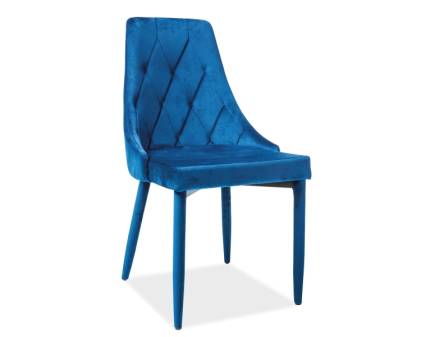 Scaun tapitat TRIX VELVET catifea blue 49x59xH89cm, picioare tapitate