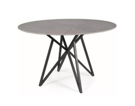 Masa MURANO GREY din ceramica cu efect de marmura gri, metal negru 120xH76cm