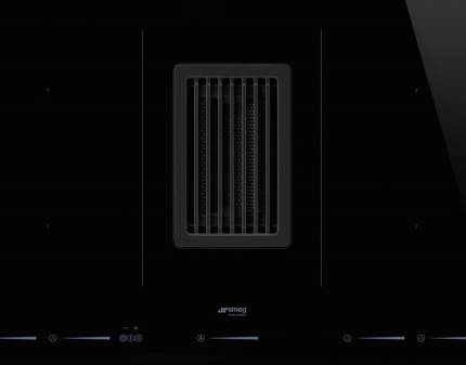Plita incorporabila cu inductie si hota integrata Smeg HOBD682D1, 80 cm latime, negru