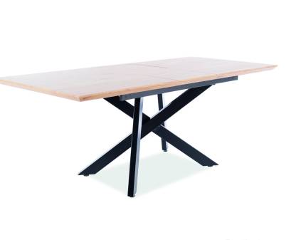 Masa extensibila CAPITOL din MDF si furnir stejar, metal negru 160-200x90xH76cm