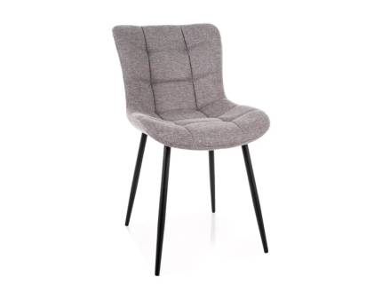 Scaun tapitat JULIA BREGO material textil grey 47x62xH82cm, picioare negre 