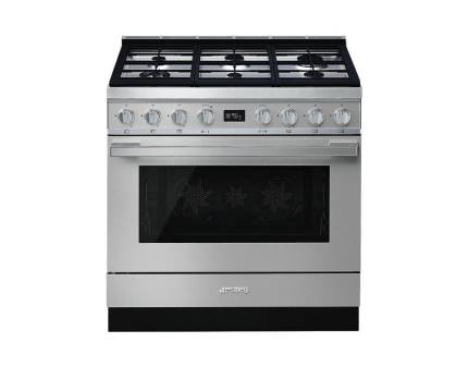 Masina de gatit mixta Smeg Portofino CPF9GPX, 90 cm, inox, 6 arzatoare, pirolitic