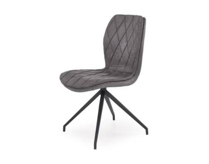 Scaun tapitat K237 ecopiele grey 49x62xH90cm, picioare negre